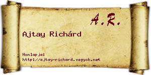 Ajtay Richárd névjegykártya